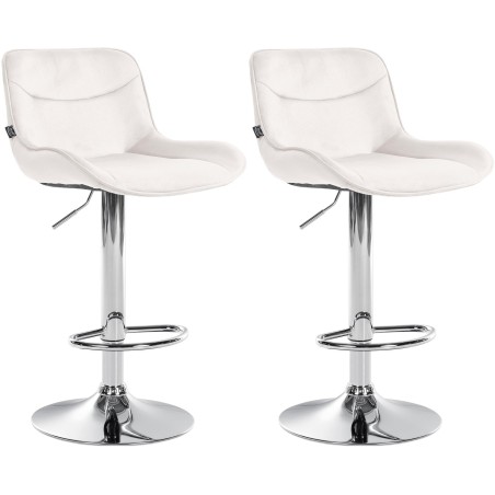 Tabouret de bar Ludlow — Velours · Crème