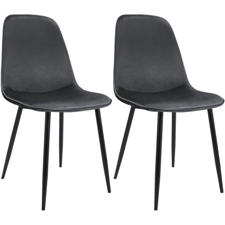 Chaises Wardour — Velours · Gris foncé