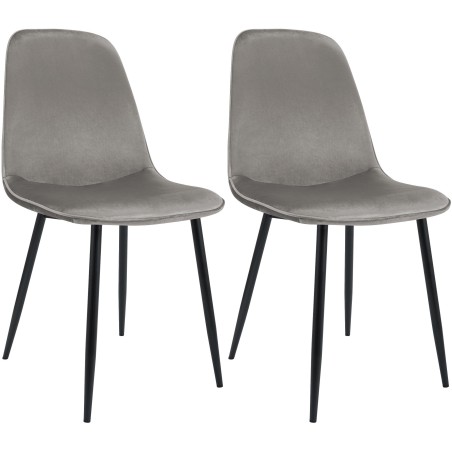 Chaises Wardour — Velours · Gris clair