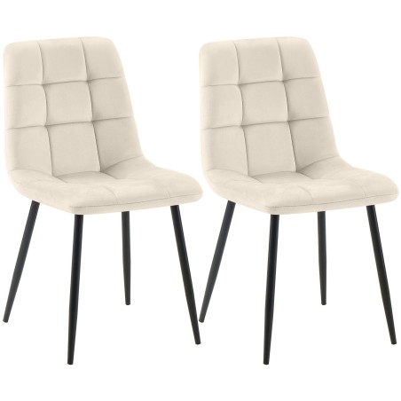 Chaises Carnaby — Velours · Crème