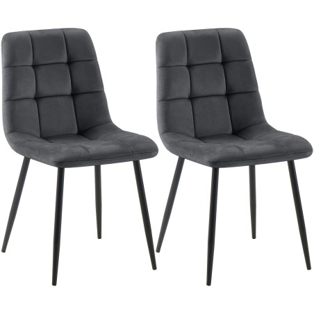 Chaises Carnaby — Velours · Gris foncé
