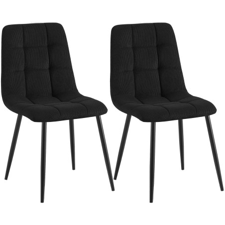 Chaises Carnaby — Velours côtelé · Noir