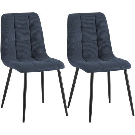 Chaises Carnaby — Velours côtelé · Bleu