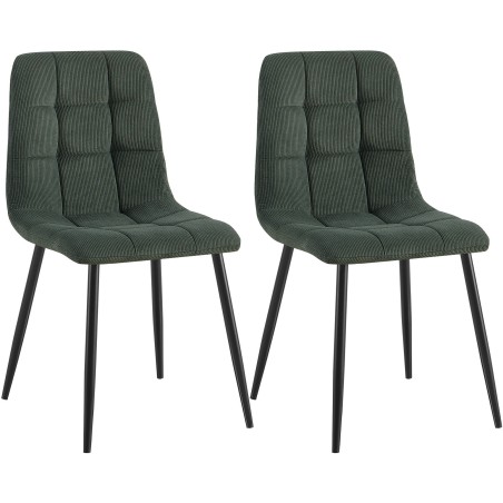 Chaises Carnaby — Velours côtelé · Vert