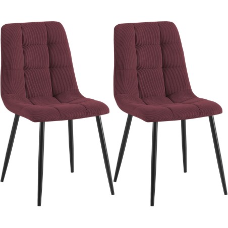 Chaises Carnaby — Velours côtelé · Bordeaux