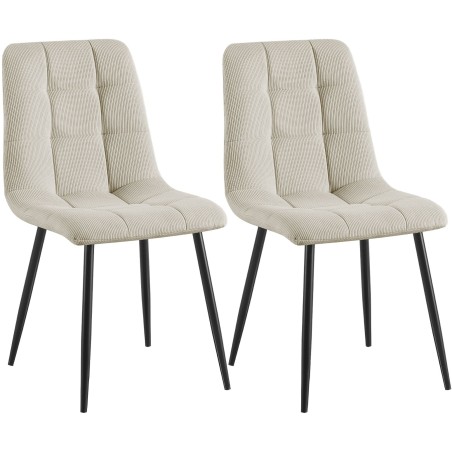 Chaises Carnaby — Velours côtelé · Crème