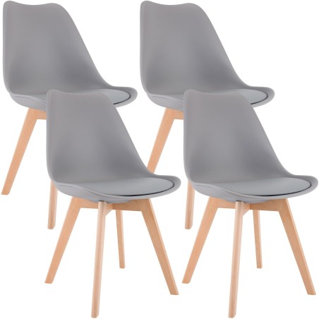 Chaises Duane — Similicuir · Gris