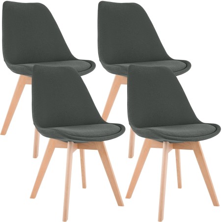 Chaises Duane — Tissu · Gris foncé