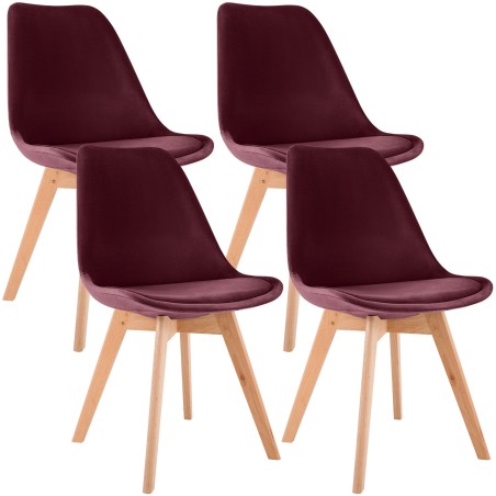 Chaises Duane — Velours · Bordeaux