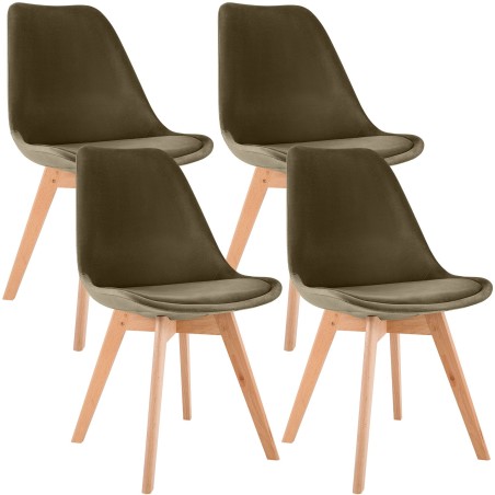 Chaises Duane — Velours · Marron foncé