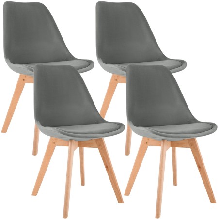 Chaises Duane — Velours · Gris
