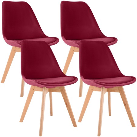 Chaises Duane — Velours · Rouge