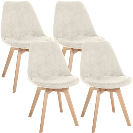 Chaises Duane — Velours côtelé · Beige