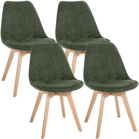 Chaises Duane — Velours côtelé · Vert