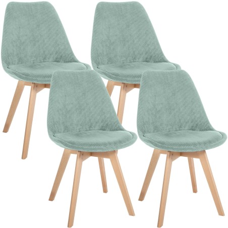 Chaises Duane — Velours côtelé · Turquoise