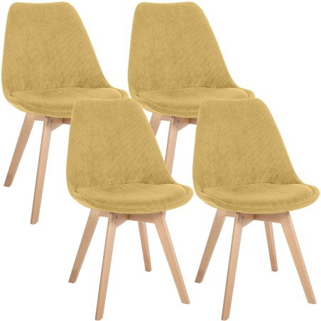 Chaises Duane — Velours côtelé · Jaune