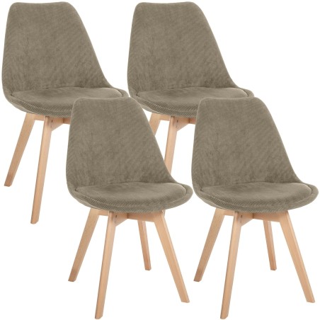 Chaises Duane — Velours côtelé · Taupe