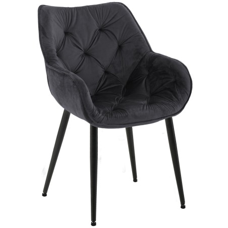 Chaise Frith — Velours · Noir