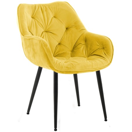 Chaise Frith — Velours · Jaune