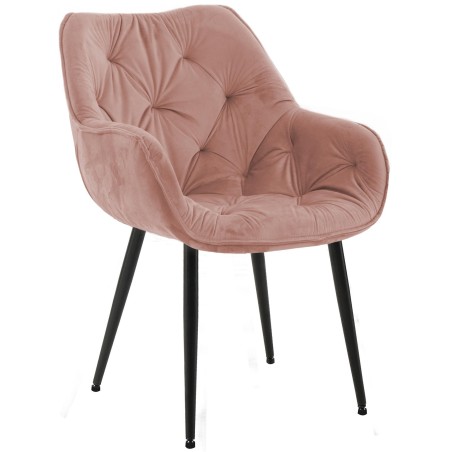 Chaise Frith — Velours · Rose