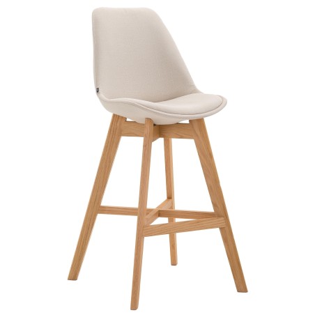 Tabouret de bar Golden — Tissu · Crème