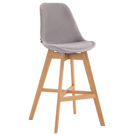 Tabouret de bar Golden — Velours · Gris