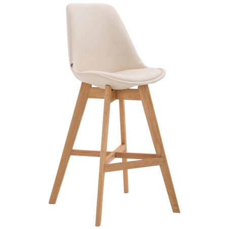 Tabouret de bar Golden — Similicuir · Crème