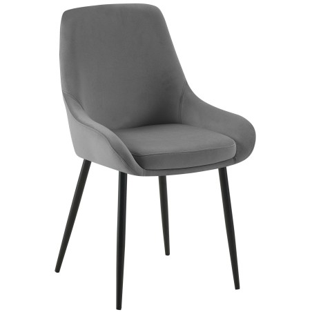 Chaise Dean — Velours · Gris foncé