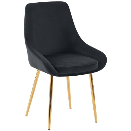 Chaise Dean — Velours · Noir