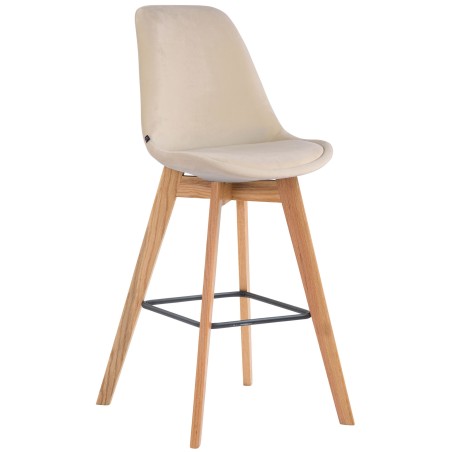 Tabouret de bar Lexington — Velours · Crème