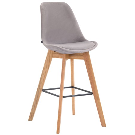 Tabouret de bar Lexington — Velours · Gris