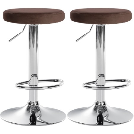 Tabourets de bar Watts — Velours · Marron