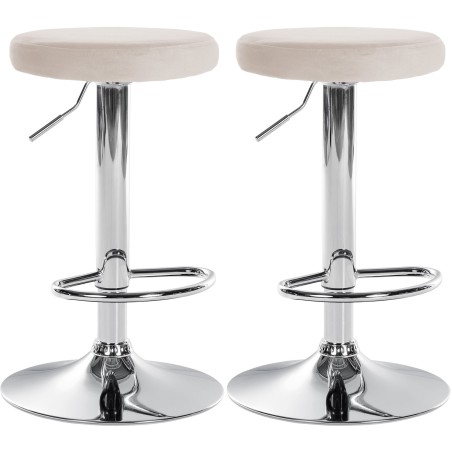 Tabourets de bar Watts — Velours · Crème