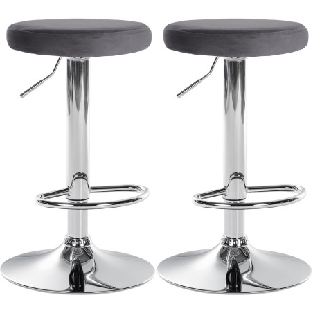 Tabourets de bar Watts — Velours · Gris foncé