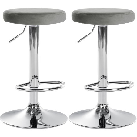 Tabourets de bar Watts — Velours · Gris