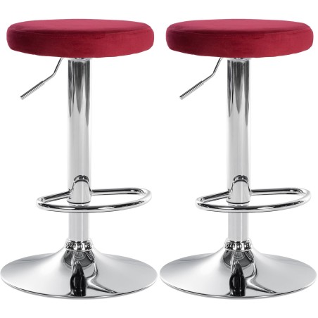 Tabourets de bar Watts — Velours · Rouge