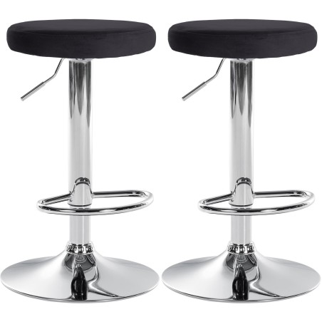 Tabourets de bar Watts — Velours · Noir