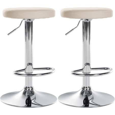 Tabourets de bar Watts — Similicuir · Crème
