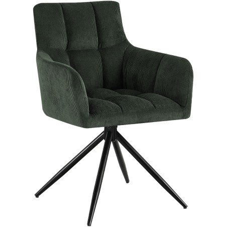 Chaise Harrison — Velours côtelé · Vert