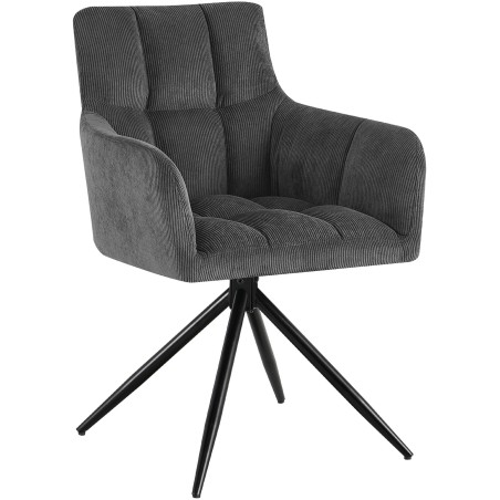 Chaise Harrison — Velours côtelé · Gris