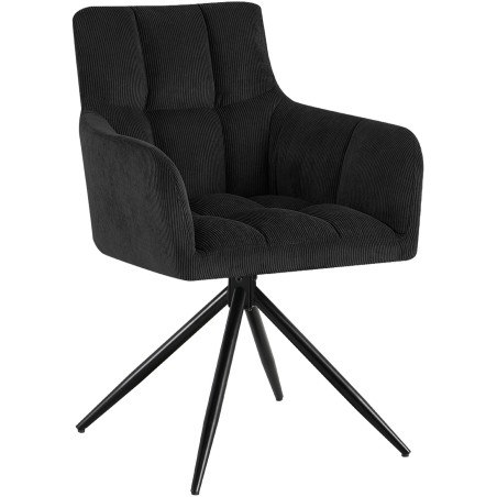 Chaise Harrison — Velours côtelé · Noir