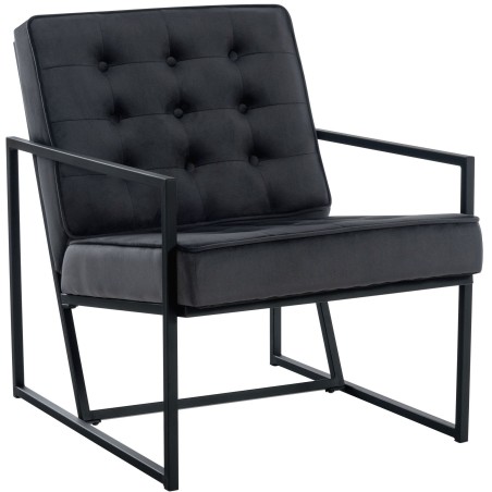Fauteuil Montorgueil — Velours · Gris