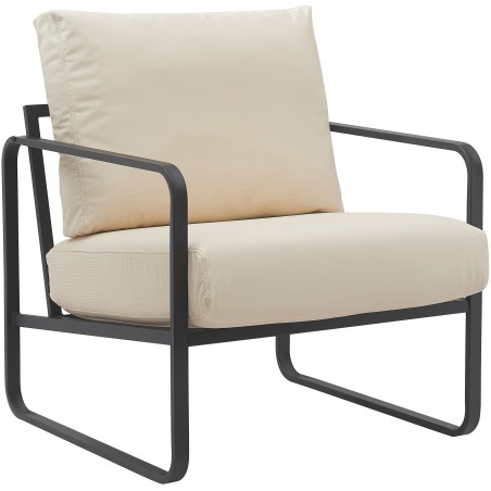 Fauteuil Odéon — Similicuir · Crème