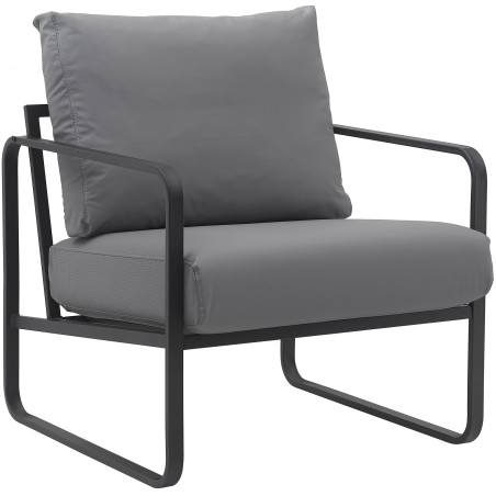 Fauteuil Odéon — Similicuir · Gris