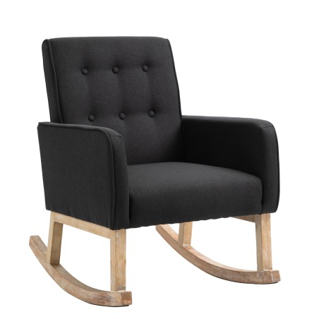 Fauteuil à bascule Charonne — Tissu · Noir