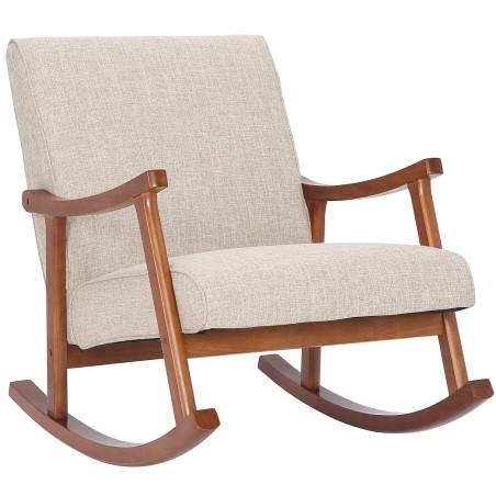 Fauteuil à bascule Batignolles — Tissu · Crème