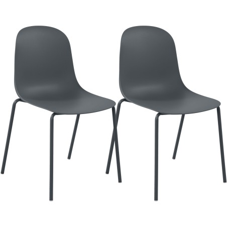 Chaises Covent — Plastique · Gris foncé
