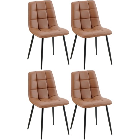Chaise Endell — Similicuir · Marron foncé