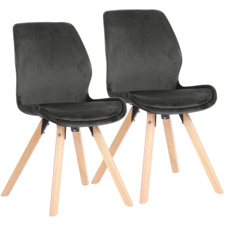 Chaise Neal — Velours · Gris foncé