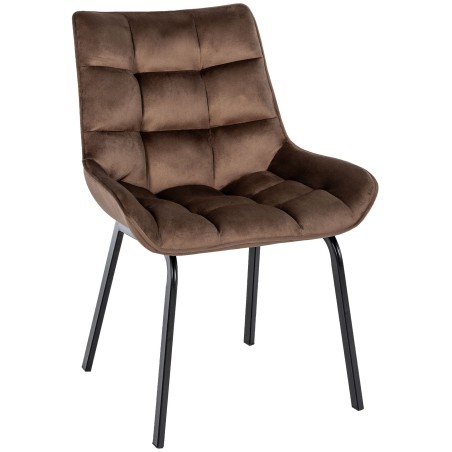 Chaise Earlham — Velours · Marron
